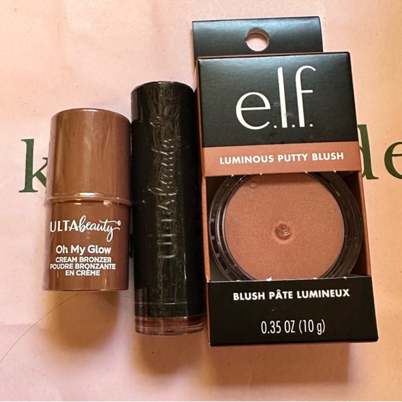ELF Other - ELF/Ulta Beauty NWT Luminous Putty Blush, Luxe Lipstick, Oh My Glow Bronzer